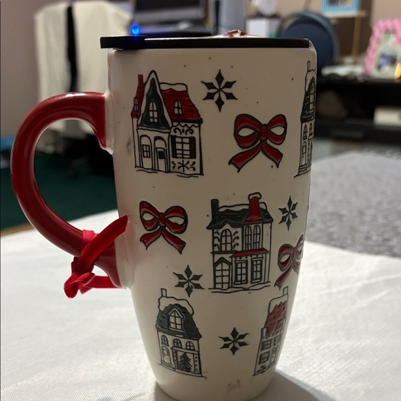Hand-Painted Holiday Mug with Red Handle - Picture 5 of 9